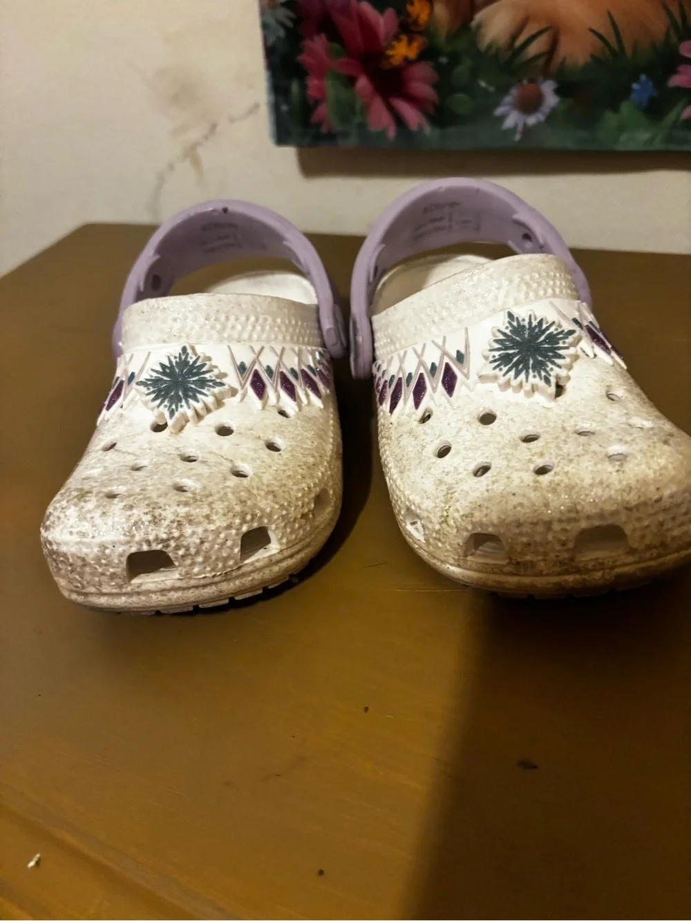 Crocs Kids Casual Waterproof Clog in Light Purple and Cream